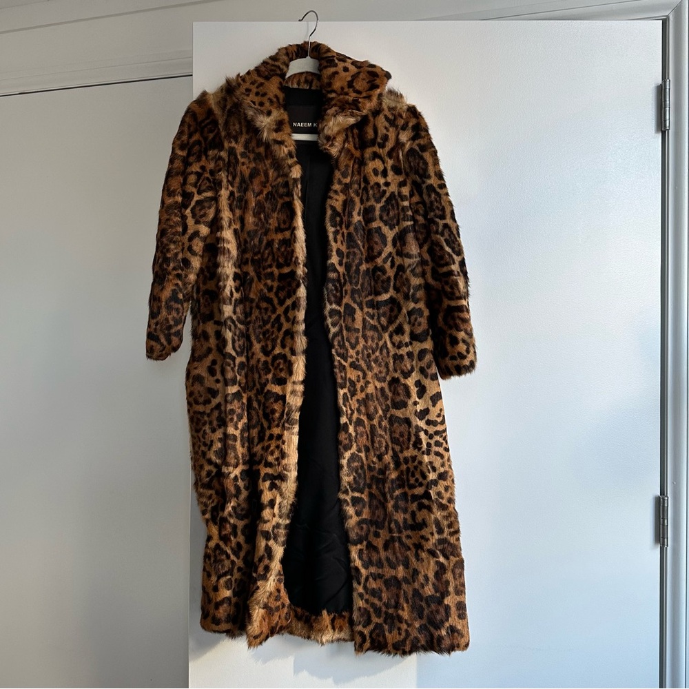 NAEEM KHAN leopard print fur coat
